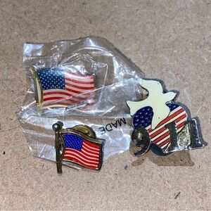 PATRIOTIC AMERICA 9/11 Dove Flag Pins Set Of 3ea